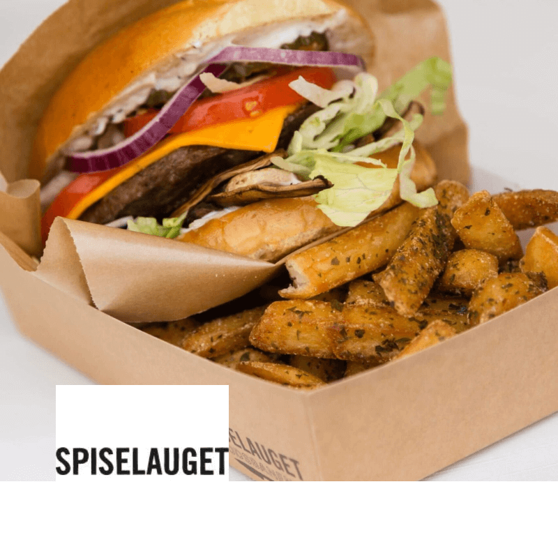 Burger med ost og kartoffelbåde
